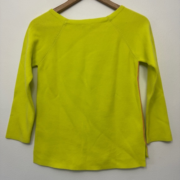 Crewcuts Lime Green Girls Sweater Side Stripes Brat Summer size 14 - Picture 3 of 12